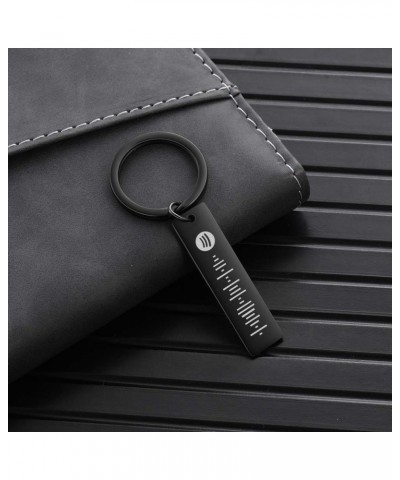 Custom Spotify Keychains for Women Personalized Spotify Code Keychain for Men Black $10.43 Bracelets