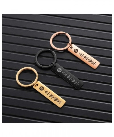 Custom Spotify Keychains for Women Personalized Spotify Code Keychain for Men Black $10.43 Bracelets