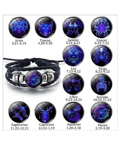 Zodiac Signs Spirit Bracelet, Multilayer Adjustable Twelve Constellation Zodiac Leather Bracelets, 2023 NEW Zodiac Bracelet, ...