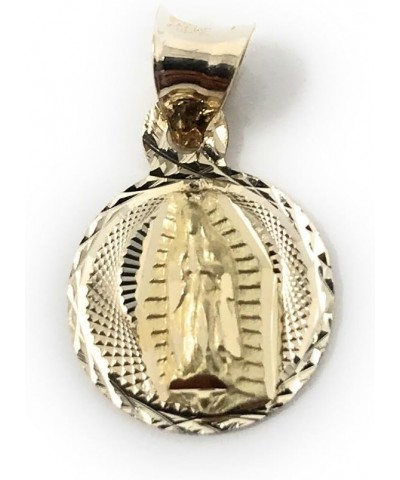 14K Yellow Gold Diamond Cut Our Lady of Guadalupe Stamp Religious Charm Pendant with 0.5mm Box Chain Necklace 20.0 Inches $76...