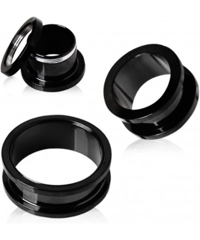 Black PVD Plated Screw Fit Tunnel Plug 1/2" Black $9.00 Body Jewelry