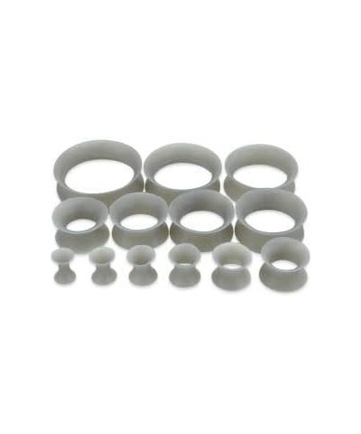 1 PAIR (2pcs) SILICONE EARSKIN TUNNELS Double Flare Gauges Super Ultra Thin Soft Flexible Flesh Plugs 1042 Gray $7.62 Body Je...