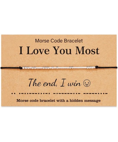 I Love You Most Morse Code Bracelet for Women Men Inspirational Gifts for Birthday Valentines Christmas I love you more $8.99...