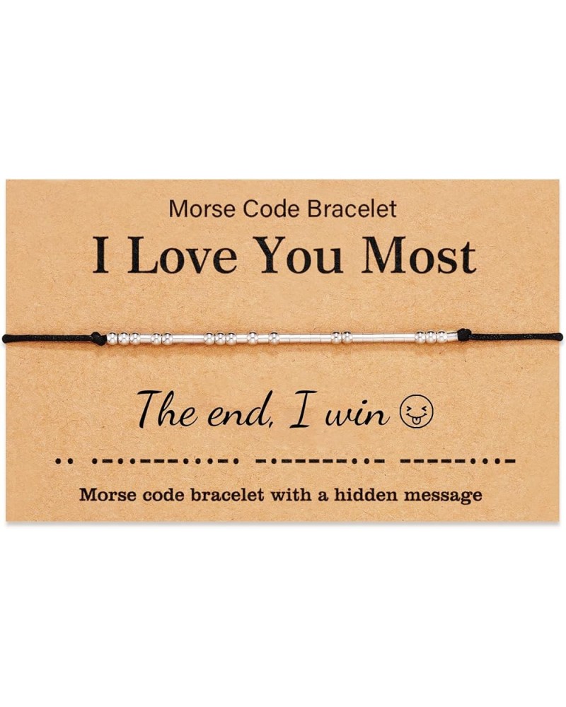 I Love You Most Morse Code Bracelet for Women Men Inspirational Gifts for Birthday Valentines Christmas I love you more $8.99...