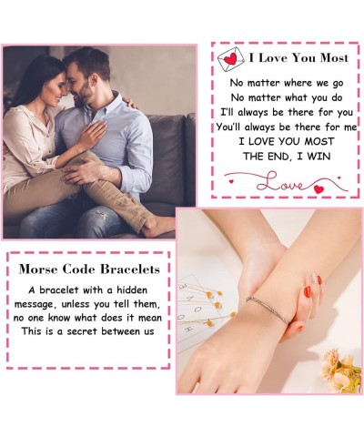 I Love You Most Morse Code Bracelet for Women Men Inspirational Gifts for Birthday Valentines Christmas I love you more $8.99...