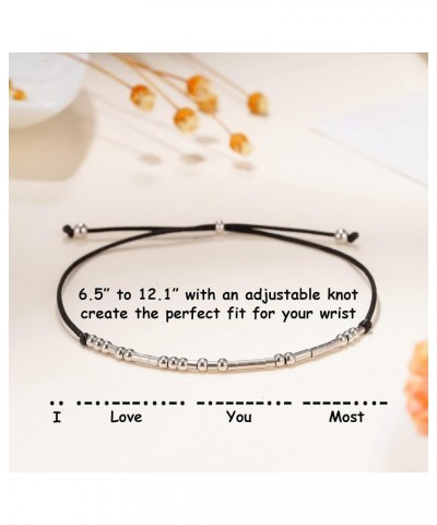 I Love You Most Morse Code Bracelet for Women Men Inspirational Gifts for Birthday Valentines Christmas I love you more $8.99...