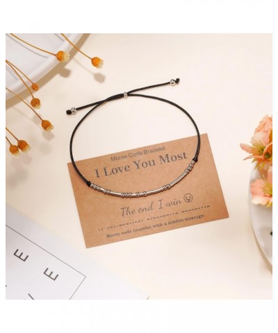 I Love You Most Morse Code Bracelet for Women Men Inspirational Gifts for Birthday Valentines Christmas I love you more $8.99...