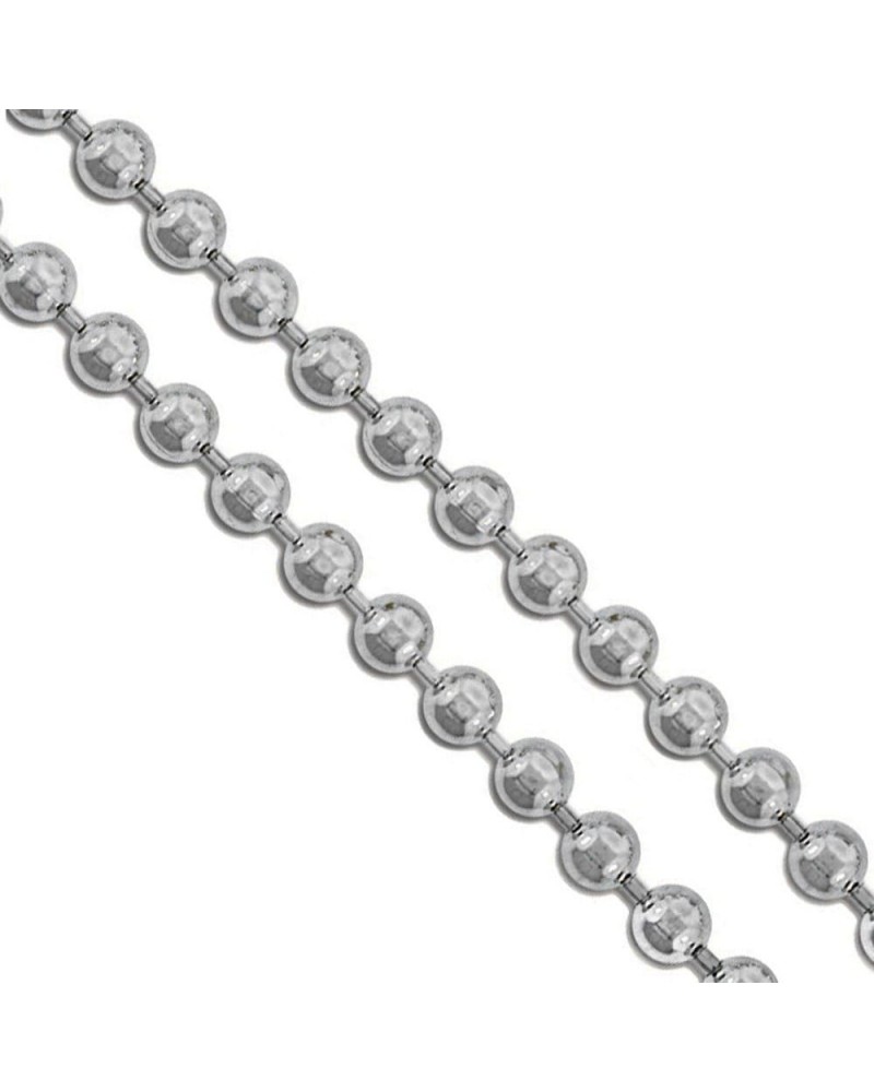 Stainless Steel Military Ball Bead Chain 2mm 3mm 4mm 6mm Dog Tag Link Pallini Necklace 4.0mm Length 24 Inches $6.11 Necklaces