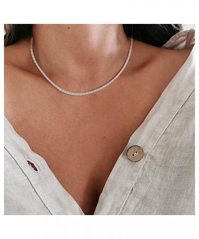 S925 Sterling Silver 18k Gold Plated Paperclip Chain Choker Necklace Dainty Jewelry for Women Girls Glittering Curb Chain Adj...