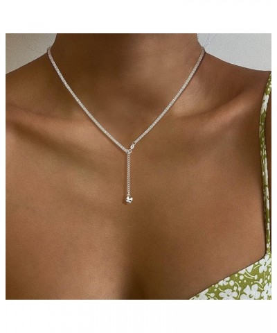 S925 Sterling Silver 18k Gold Plated Paperclip Chain Choker Necklace Dainty Jewelry for Women Girls Glittering Curb Chain Adj...