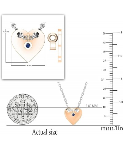 Ladies Front & Back Disc Charm Plain Heart with Hanging Round Diamond or Gemstone Pendant with 18 Inch Silver Chain | Availab...