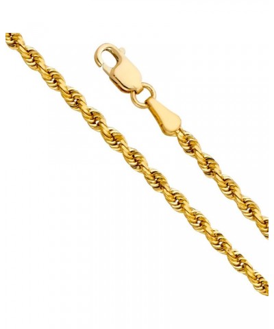 14k REAL Yellow Gold SOLID 3mm Rope Diamond Cut Chain Necklace with Lobster Claw Clasp 7.5 Inches $325.38 Necklaces