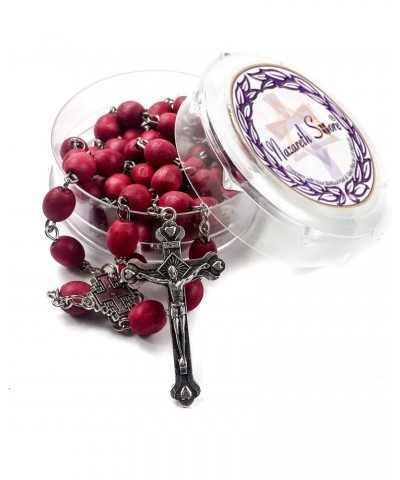 Store Rose smell Rosary Petal Red Rare Carved Beads & Silver Plated cross (Holy Land) $8.05 Others