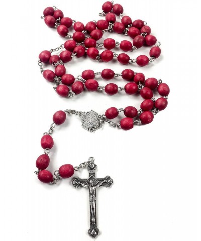 Store Rose smell Rosary Petal Red Rare Carved Beads & Silver Plated cross (Holy Land) $8.05 Others