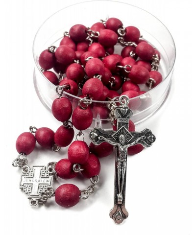 Store Rose smell Rosary Petal Red Rare Carved Beads & Silver Plated cross (Holy Land) $8.05 Others