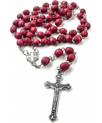 Store Rose smell Rosary Petal Red Rare Carved Beads & Silver Plated cross (Holy Land) $8.05 Others