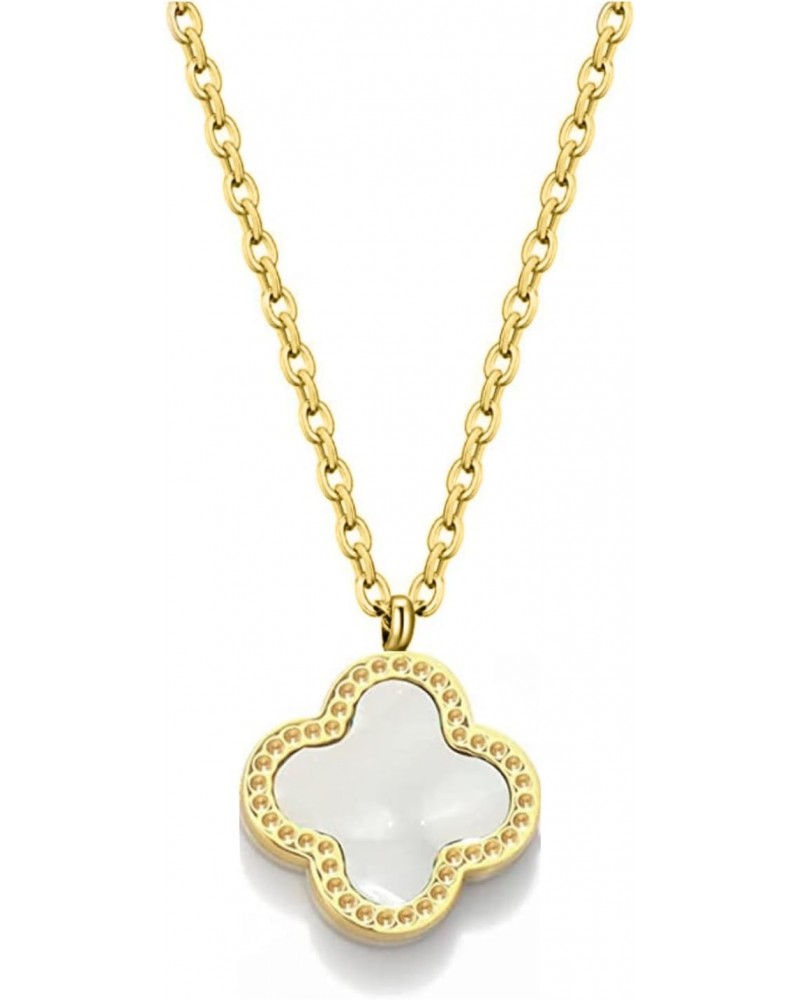 Clover Necklaces for Women | Four Leaf Clover Necklace Pendant | White $9.45 Necklaces