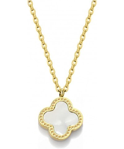 Clover Necklaces for Women | Four Leaf Clover Necklace Pendant | White $9.45 Necklaces