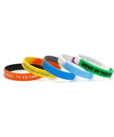 Custom Rubber Bracelets,Customized Silicone Bracelets for Bulk with Logo Text Name for Women Men Gift Segmented color $8.39 B...