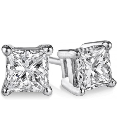 (IGI Certified 0.70ct &up) Princess cut Diamond stud 14K from 0.04ct to 2.00ct Clarity-I3-I4 White Gold 0.07 carats $25.15 Ea...