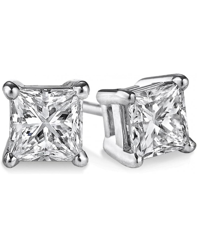 (IGI Certified 0.70ct &up) Princess cut Diamond stud 14K from 0.04ct to 2.00ct Clarity-I3-I4 White Gold 0.07 carats $25.15 Ea...