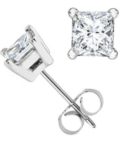 (IGI Certified 0.70ct &up) Princess cut Diamond stud 14K from 0.04ct to 2.00ct Clarity-I3-I4 White Gold 0.07 carats $25.15 Ea...