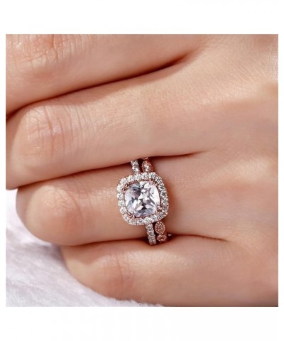 Rings for Women Creative Combination Moissanite Cubic Zirconia Two-in-One Wedding Engagement Ring Sets T-rose gold 10 $4.63 R...