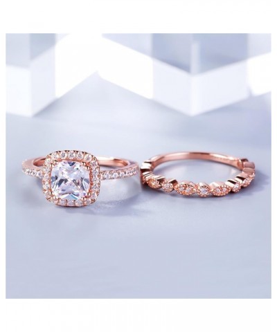 Rings for Women Creative Combination Moissanite Cubic Zirconia Two-in-One Wedding Engagement Ring Sets T-rose gold 10 $4.63 R...