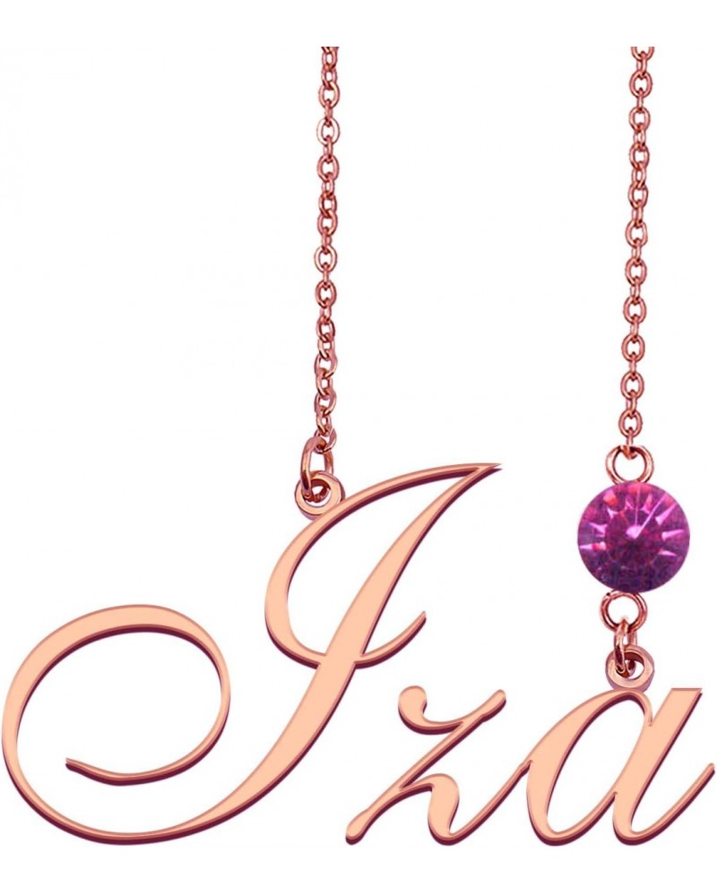 Customized Custom Script Name Necklace with Birthstone for Women Iza $11.00 Necklaces