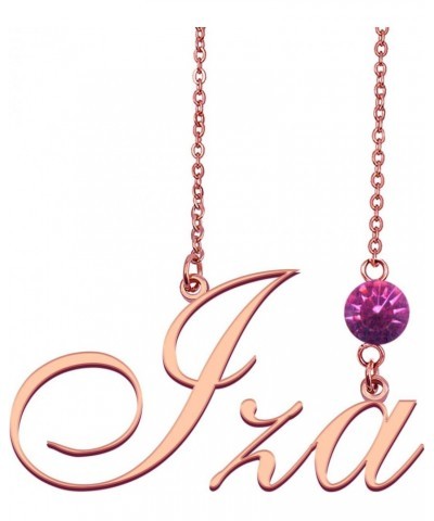 Customized Custom Script Name Necklace with Birthstone for Women Iza $11.00 Necklaces