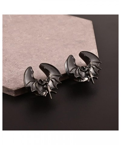 2PCS Fashion Bat Design Saddle Ear Plugs Tunnels Ear Gauges Expander Stainless Steel Earrings Body Piercing Jewelry 16mm(5/8"...