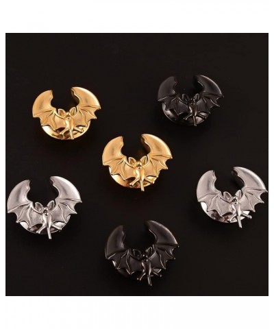 2PCS Fashion Bat Design Saddle Ear Plugs Tunnels Ear Gauges Expander Stainless Steel Earrings Body Piercing Jewelry 16mm(5/8"...