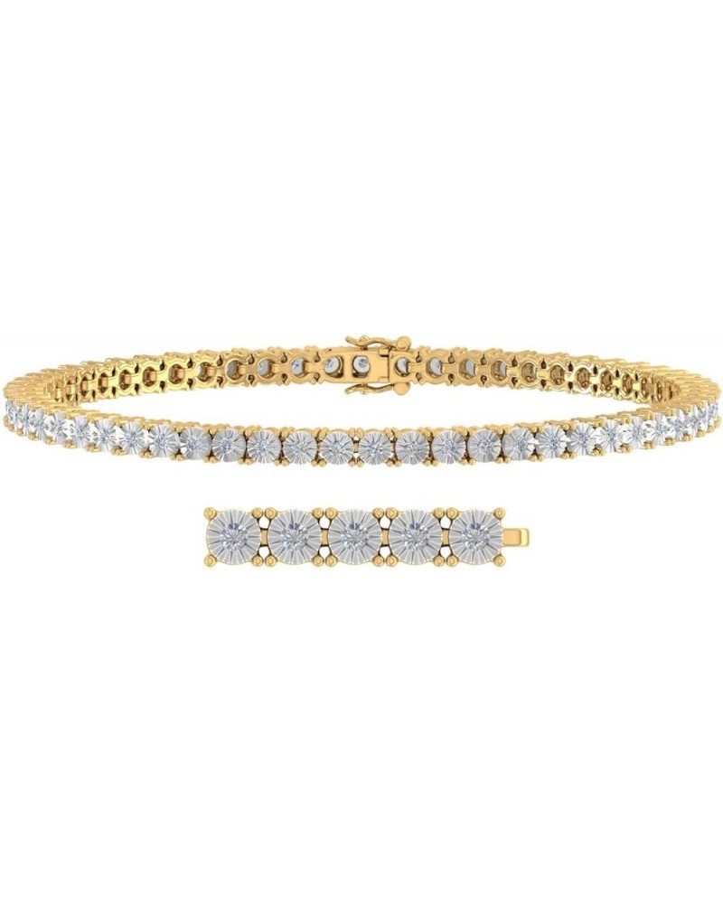 1 Carat Diamond Tennis Bracelet in 10K Gold (7.25 Inch) Yellow Gold $325.80 Bracelets