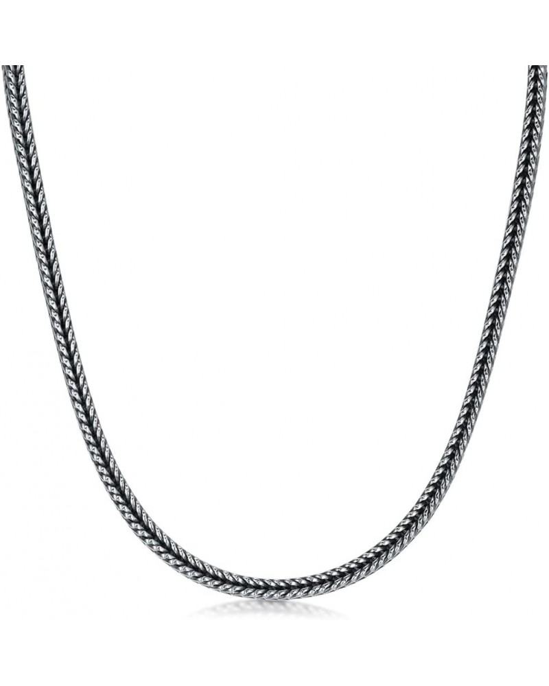 925 Sterling Silver Franco Chain 2MM 3MM Foxtail Chain Necklace for Men Women 18, 20, 22, 24, 26 Inch 3mm 26 Inches $35.77 Ne...