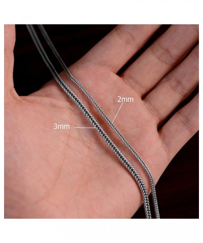 925 Sterling Silver Franco Chain 2MM 3MM Foxtail Chain Necklace for Men Women 18, 20, 22, 24, 26 Inch 3mm 26 Inches $35.77 Ne...