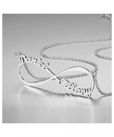 Personalized Infinity Name Necklace Custom Necklace with Any Names Bar Necklace Valentine Gift for Women Christmas Best Frien...