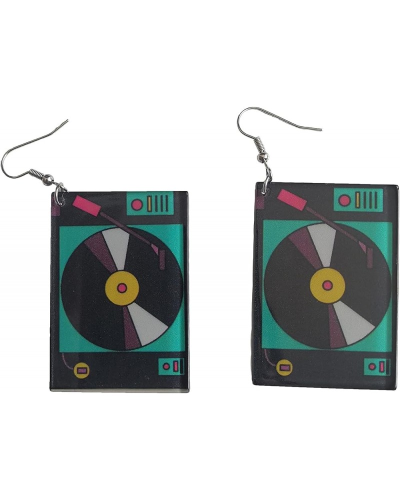 Vinyl Record Earrings 1950's/80's Retro Music Earrings DJ Earrings Jewelry Black Record $7.14 Earrings