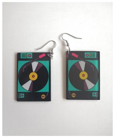 Vinyl Record Earrings 1950's/80's Retro Music Earrings DJ Earrings Jewelry Black Record $7.14 Earrings