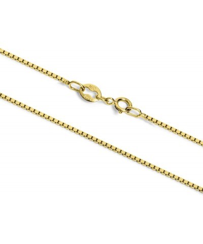 10K Solid White, Yellow Gold or Sterling Silver Box Link Chain Necklace | 14" to 22" Lengths | 0.55mm or 1.04mm Thick | With ...