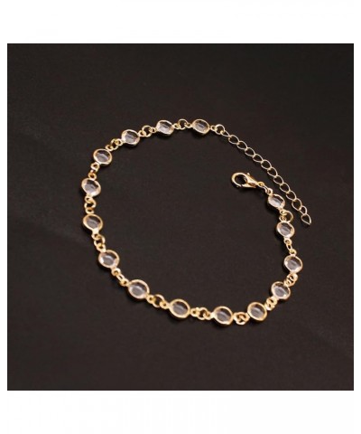 Girls Anklet Round Rhinestone Adjustable Chain Anklets Ladies Foot Jewelry Gold $4.39 Anklets