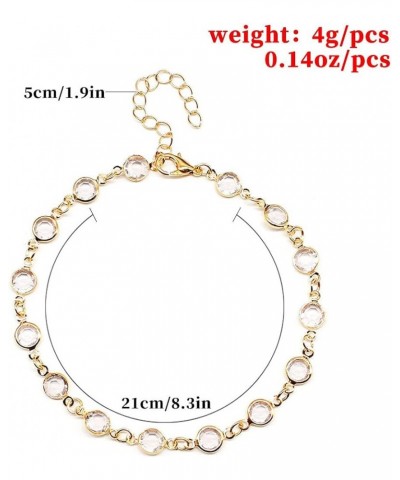 Girls Anklet Round Rhinestone Adjustable Chain Anklets Ladies Foot Jewelry Gold $4.39 Anklets