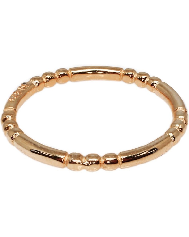 Sterling Silver Decorated Beaded Stackable Ring (Comes in Colors) Rose Gold-Tone $9.68 Rings