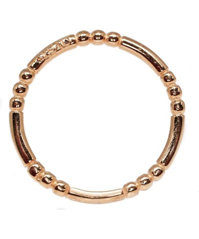 Sterling Silver Decorated Beaded Stackable Ring (Comes in Colors) Rose Gold-Tone $9.68 Rings