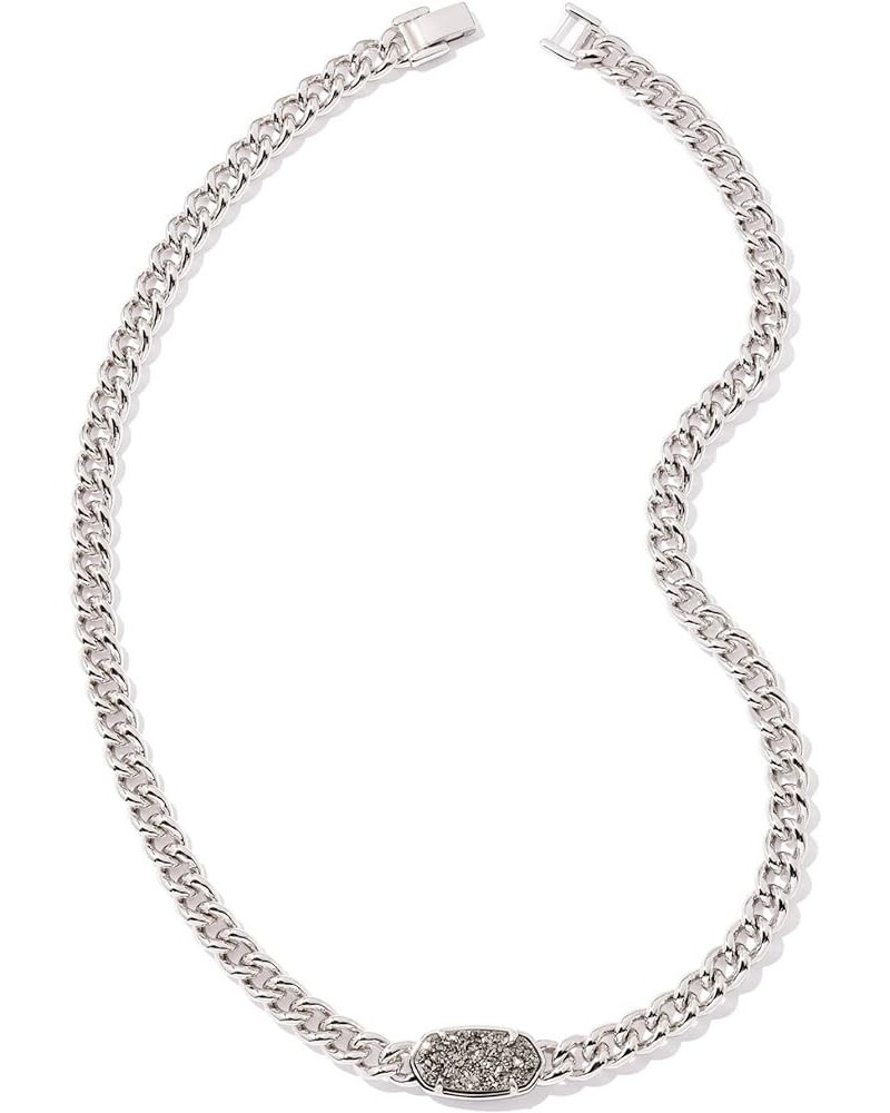 Elisa Chain Necklace One Size Silver/Platinum Drusy $46.05 Necklaces