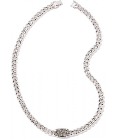 Elisa Chain Necklace One Size Silver/Platinum Drusy $46.05 Necklaces