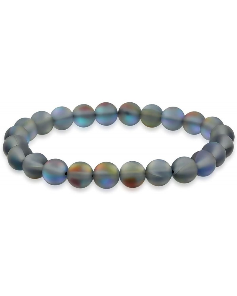 Natural Multi Color Semi Precious Gemstone Round Bead 8MM Strand Stackable Stretch Bracelet For Women Men Teen Unisex Created...