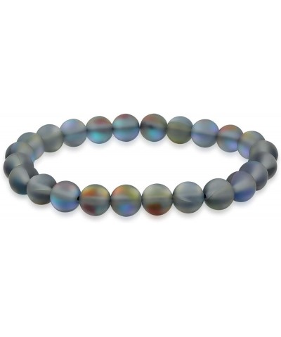 Natural Multi Color Semi Precious Gemstone Round Bead 8MM Strand Stackable Stretch Bracelet For Women Men Teen Unisex Created...