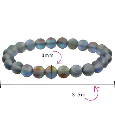 Natural Multi Color Semi Precious Gemstone Round Bead 8MM Strand Stackable Stretch Bracelet For Women Men Teen Unisex Created...