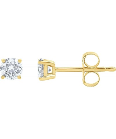 0.25 to 2.00 Carat Diamond, 14K Yellow Gold Round-cut Solitaire Stud Earring (I-J, I2-I3) | Real Diamond Jewelry for Women | ...