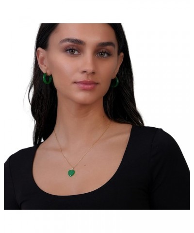 Genuine Jade Earrings for Women - Good Luck Green Jade Jewelry for Women in Hypoallergenic 14k Gold - Unique Jewelry gifts fo...